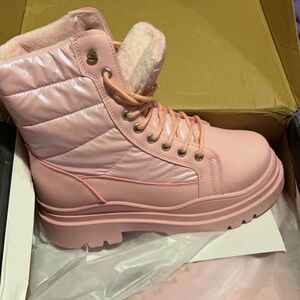Pink Quilted Women's Boots